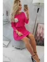 Flitrové vreckové šaty fuchsiovej farby 15490 - Kesi