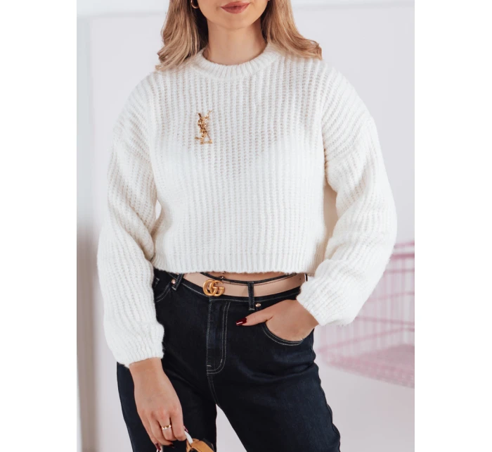 Dámsky oversize sveter BILLIS ecru FashionStreet MY2284 Dámsky oversize sveter BILLIS ecru FashionStreet MY2284