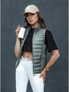 Dámská prošívaná vesta se stojáčkem zelená Dstreet model 21979302 - FashionStreet
