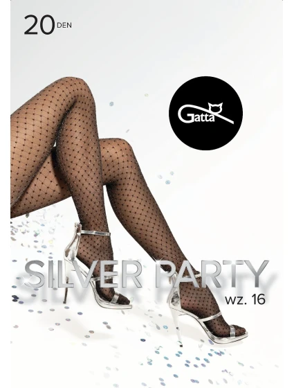 Punčocháče Silver Party model 22347866 Lurex 20 den 24 - Gatta Punčocháče Silver Party model 22347866 Lurex 20 den 24 - Gatta
