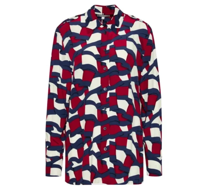 Tommy Hilfiger Viskózové tričko W WW0WW31447 Tommy Hilfiger Viskózové tričko W WW0WW31447