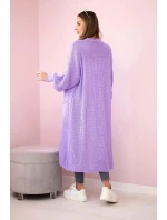 Svetr dlouhý kardigan světle fialová