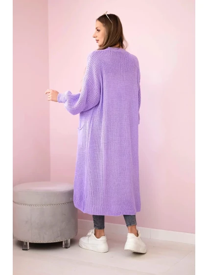 Svetr dlouhý kardigan světle fialová