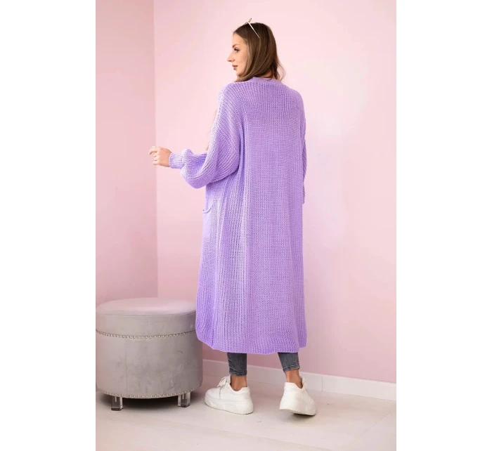 Svetr dlouhý kardigan světle fialová