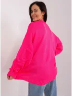 Sweter BA SW model 21055323 fluo różowy - FPrice Sweter BA SW model 21055323 fluo różowy - FPrice