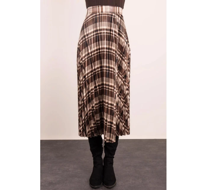 Dámska sukňa 14426 hnedá kocka - BSL