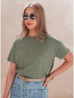 Dámské tričko tmavě zelené Dstreet model 21976418 - FashionStreet Dámské tričko tmavě zelené Dstreet model 21976418 - FashionStreet