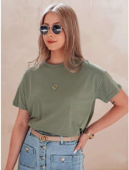 Dámské tričko tmavě zelené Dstreet model 21976418 - FashionStreet Dámské tričko tmavě zelené Dstreet model 21976418 - FashionStreet