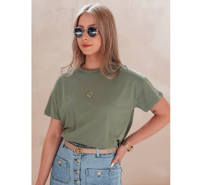 Dámské tričko tmavě zelené Dstreet model 21976418 - FashionStreet Dámské tričko tmavě zelené Dstreet model 21976418 - FashionStreet