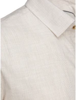 Pánská košile s jemným proužkem a dlouhým rukávem béžová Dstreet model 21989427 - FashionStreet