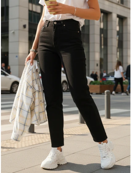 Dámské džíny mom fit s vysokým pasem černé Dstreet model 21996081 - FashionStreet Dámské džíny mom fit s vysokým pasem černé Dstreet model 21996081 - FashionStreet