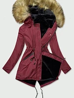 Dámska zimná bunda parka bordová (b2628)
