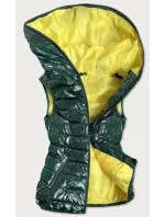 Zelená dámska vesta s kontrastnou podšívkou (B9549)