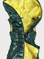 Zelená dámska vesta s kontrastnou podšívkou (B9549)