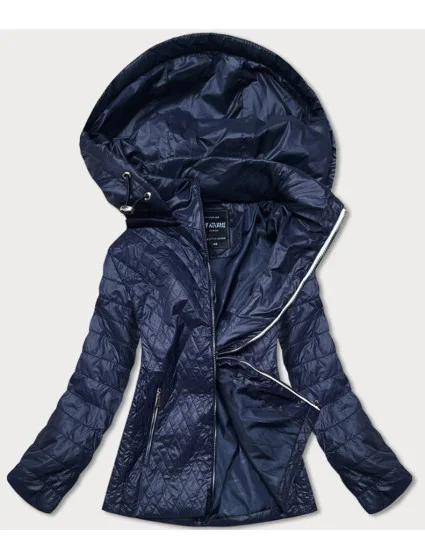 Tmavomodrá prešívaná dámska bunda (RQW-7009) Tmavomodrá prešívaná dámska bunda (RQW-7009)