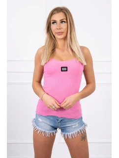 Žebrovaná halenka s halenkou růžová