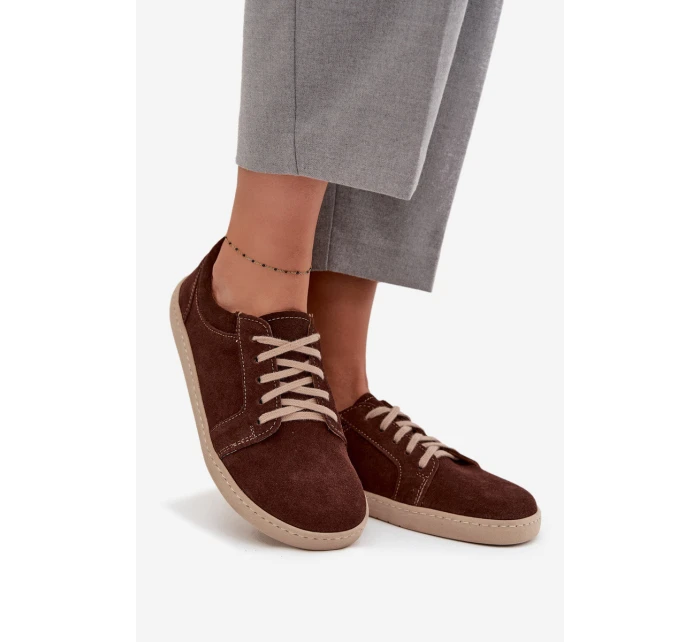 model 21712724 typu barefoot z přírodního semiše 314 čokoládové - Zazoo