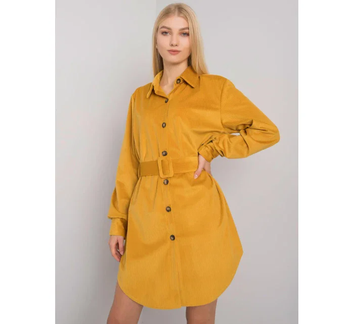 Šaty DHJ SK 10333.12P tmavo žltá Šaty DHJ SK 10333.12P tmavo žltá