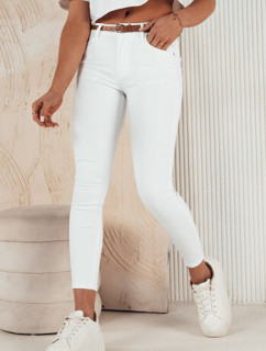 CLARET dámske džínsové nohavice biele Dstreet UY1928