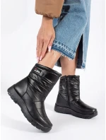 Luxusné čierne dámske snežnice na platforme