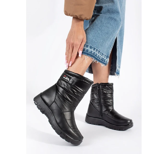 Luxusné čierne dámske snežnice na platforme