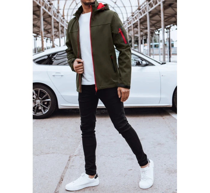 Pánska softshellová bunda s kapucňou zelená FashionStreet TX4471