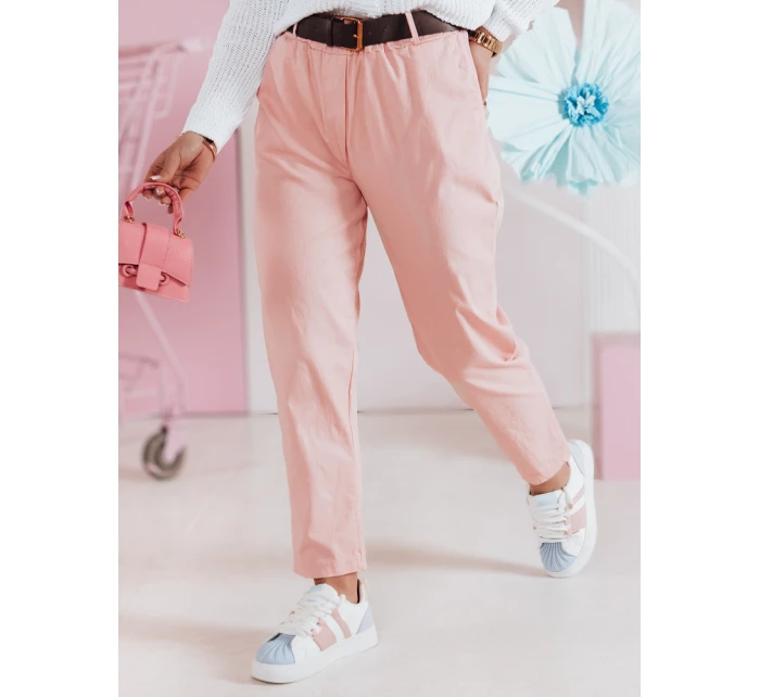 Dámske ležérne nohavice s opaskom SOFELIA svetlo ružová FashionStreet UY2508