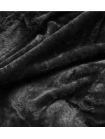 Čierna dámska zimná bunda s kapucňou (2M-21003)