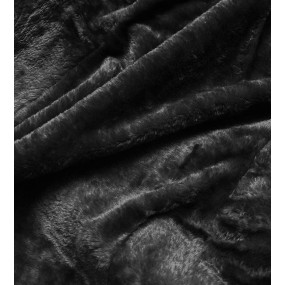 Čierna dámska zimná bunda s kapucňou (2M-21003)