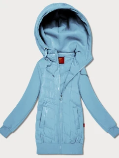 Dámska mikina s kapucňou z kombinovanej tkaniny Goodlookin blue (AMG-175)