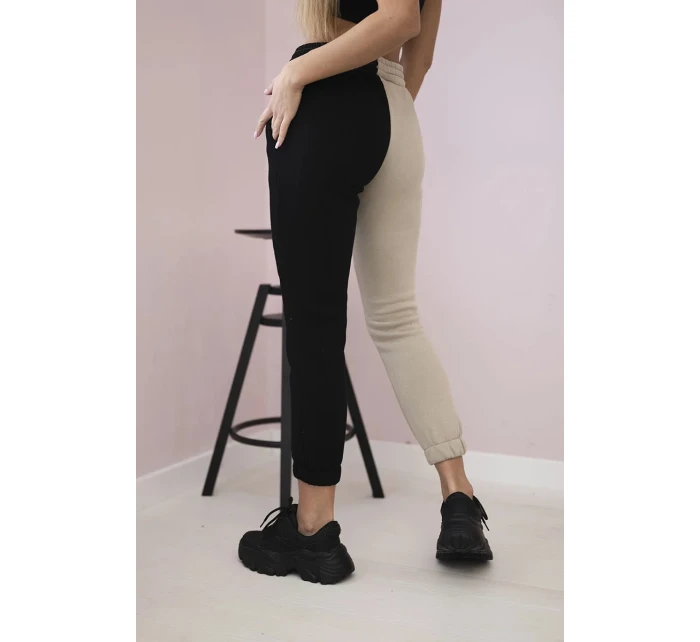 Dámske tepláky s nápisom QUEEN čierne