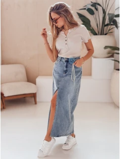 ROSA LOVE modrá maxi sukňa s kvetmi FashionStreet CY0511