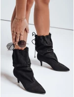 Dámské semišové kozačky s svrškem černé Dstreet model 21992972 - FashionStreet