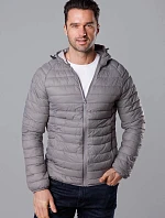 Pánska prešívaná bunda s kapucňou sivá (HM112-3)