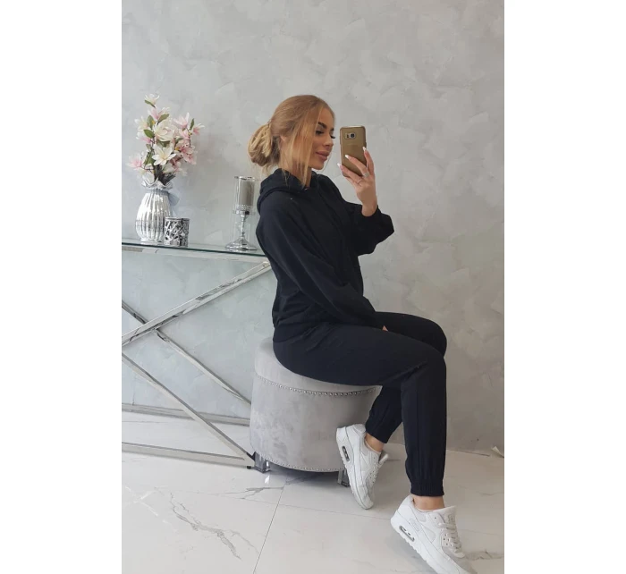 Súprava mikiny s kapucňou čierna