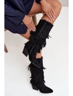 Kůže Boty Kovbojky Dámské S Černé model 21710933 - Boto