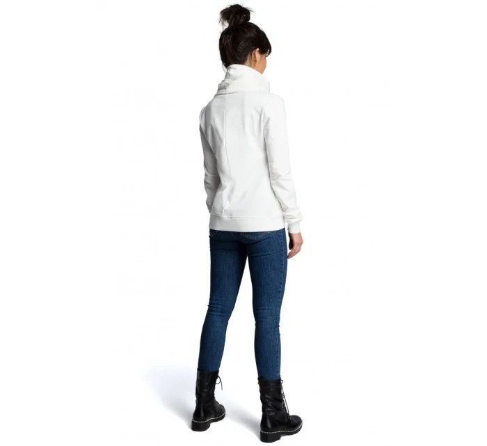 model 15097749 Mikina na zip ecru barva - BeWear