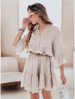 letní mušelínové šaty světle béžové Dstreet model 21989661 - FashionStreet