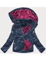 Modro-ružová dámska bunda s farebnou kapucňou (BH2005)