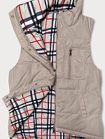 Dámska obojstranná vesta tmavobéžová (2383)