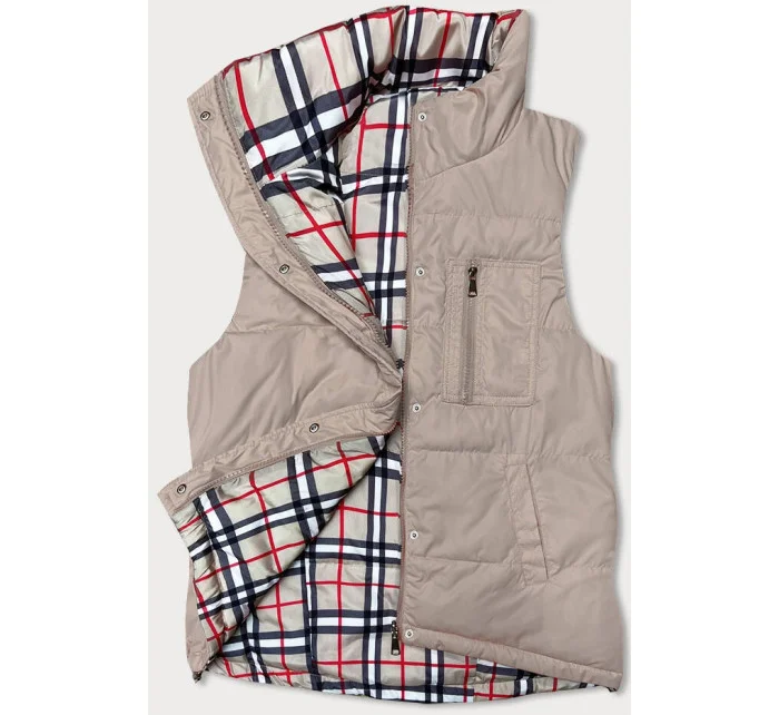 Obojstranná béžová dámska vesta (2383)