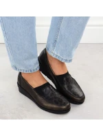 Hnědá kožená dámská obuv na platformě model 21905254 - Rieker