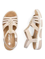 Dámske sandále na podpätku Romans beige Rieker 66201-62