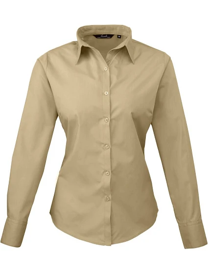Premier PR 300 Popelínová blúzka s dlhými rukávmi 39.0300 khaki Premier PR 300 Popelínová blúzka s dlhými rukávmi 39.0300 khaki