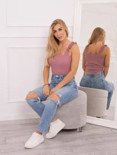 Tmavě růžová model 18744519 halenka bez ramínek - K-Fashion