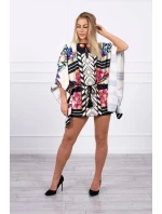 model 18746606 šaty s vázáním v pase ecru - K-Fashion