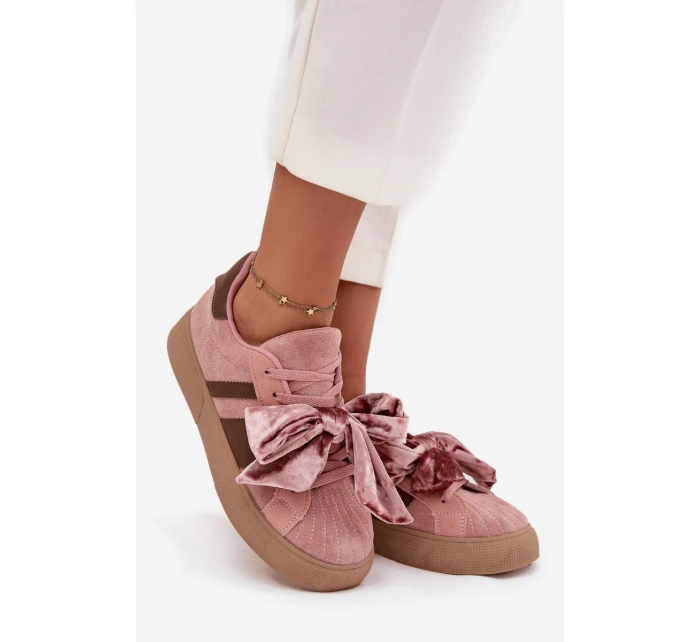 Dámské tenisky s mašlí růžové model 21710139 - Boto