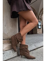 kotníkové boty typu na podpatku Khaki model 22360448 - Boto kotníkové boty typu na podpatku Khaki model 22360448 - Boto