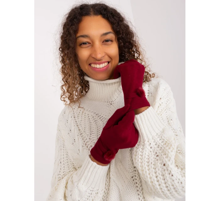 Rękawiczki AT RK model 19381372 bordowy - FPrice Rękawiczki AT RK model 19381372 bordowy - FPrice