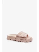 Dámske papuče na platforme Big Star Beige